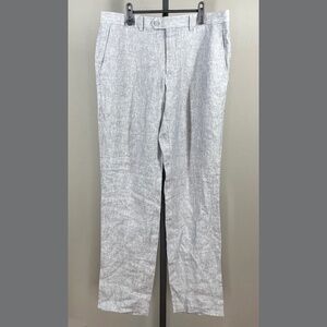 NEW Bar III Pants Mens 34 gray linen straight leg casual classic